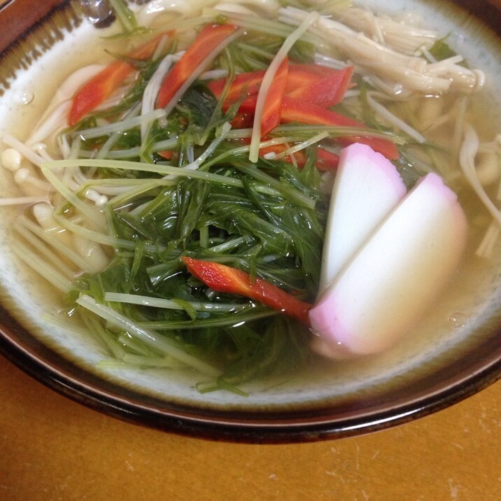 水菜たっぷり★あったか〜〜うどん(*^^*)